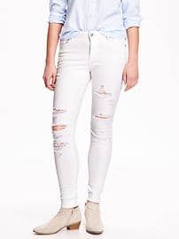 Mid-Rise Rockstar Distressed Jeans - Bright White
